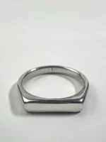 Bar Signet Ring (Silver) – LOVII Rings photo 2