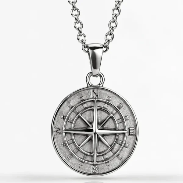 Compass Pendant (Silver) – LOVII Pendants photo 1
