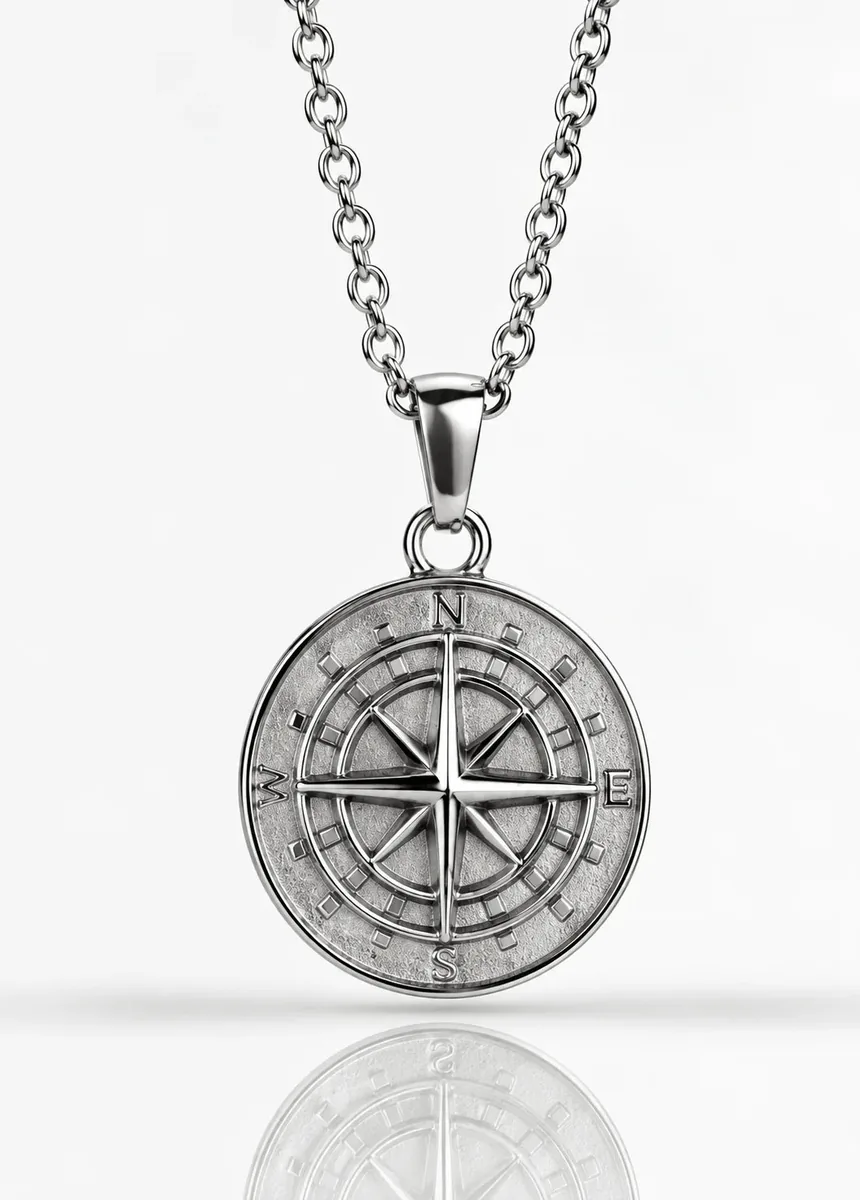 compass-pendant-silver-01 Compass Pendant (Silver) – LOVII Pendants photo 1