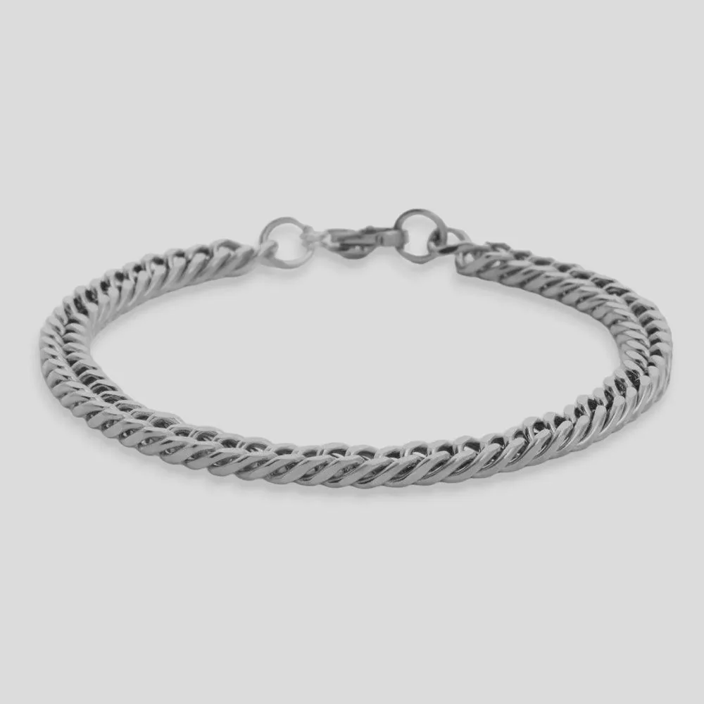 Cuban Bracelet [Flat] [6mm - Silver] — Tiara 1