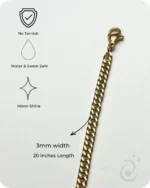 Double Link Chain · 3MM (Gold) – LOVII Chains photo 3