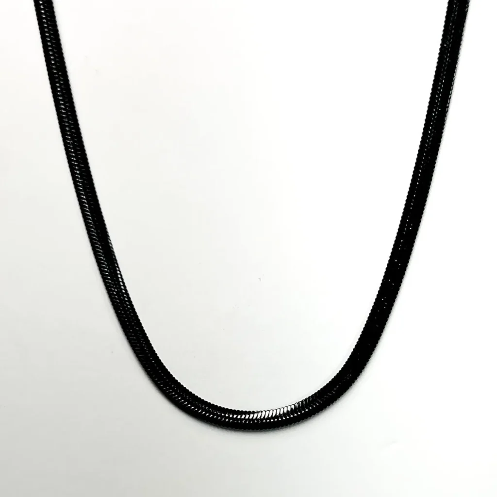 Herringbone Chain · 3MM (Black) – LOVII Chains photo 1