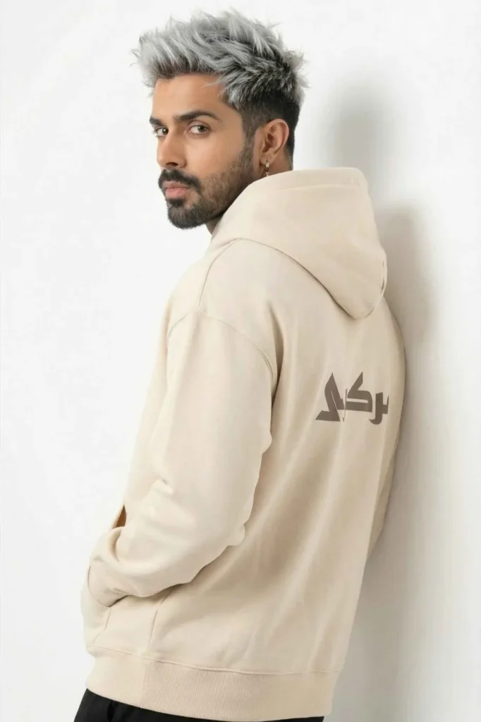Murcury Beige Hoodie [Drop-Shoulder] — Tiara 1