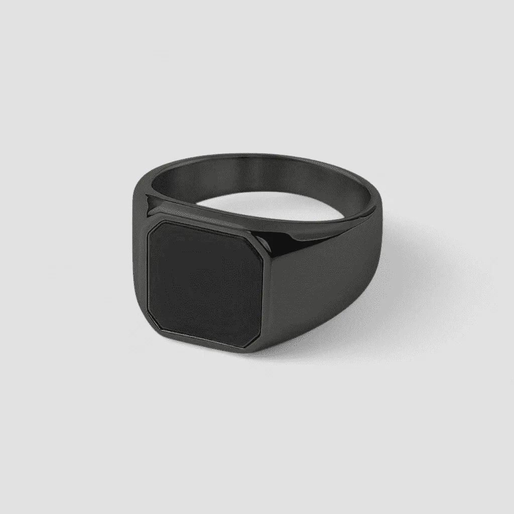 Square Agate Ring [Black] — Tiara 1