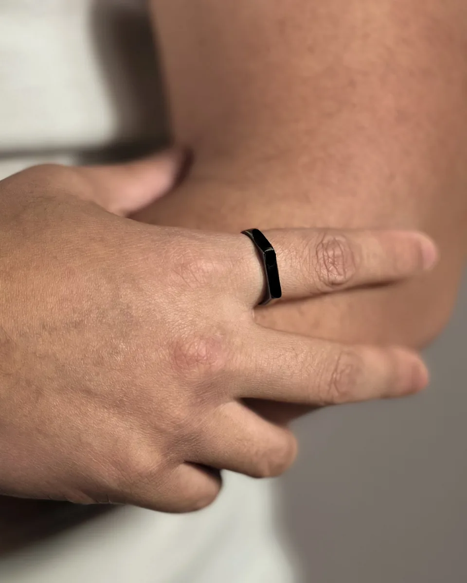 vector-ring-black-01 Bar Signet Ring (Black) – LOVII Rings photo 1